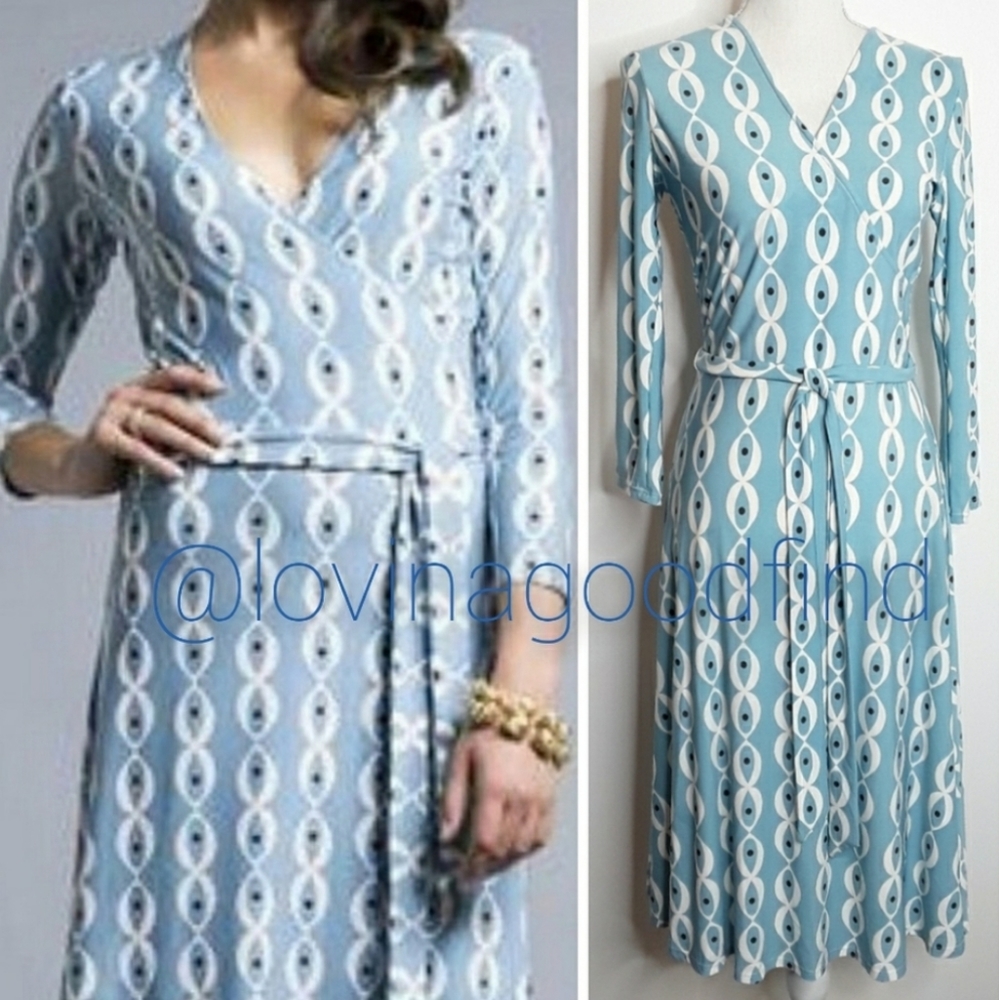 ANTHROPOLOGIE Leota Faux Wrap Print Dress EUC sz S